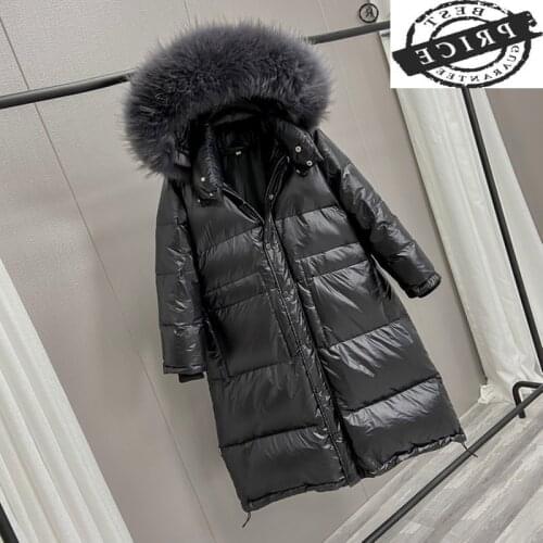 Jacket Womens Down Korean Woman Coat Warm Thick Female Winter Parkas Hooded Raccoon Dog Fur Collar 2021 Mujer Chaqueta 5