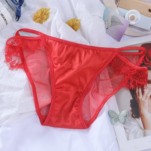 Japanese Sexy Lingerie Seamless Panties Briefs for Women Underwear Cute Ladies Eyelash Lace Thong Hollow Out Panty Female Thongs