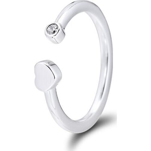 GPY Ring Polished Heart Open Rings Women Anel Feminino 100% 925 Jewelry Sterling Silver Anillos Mujer Wedding Engagement Bagues