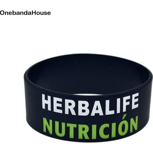 OBH 1PC 24 Hour Nutricion Health Silicone Bracelet 1 Inch Wide Black