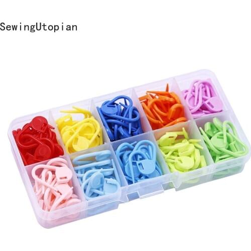 120PCS Locking Stitch Markers Colorful Plastic Knitting Crochet Locking Markers Crochet Latch Knitting Tools Needle Clips