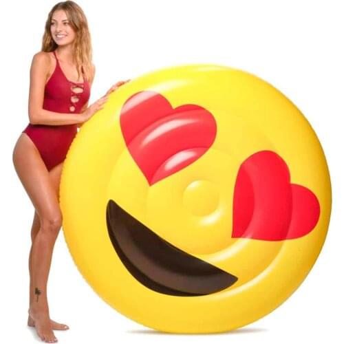 150CM Floating Water Hammock Float Lounger Face Smile Inflatable Floating Bed Chair Swimming Pool Float Row Water Party Toys