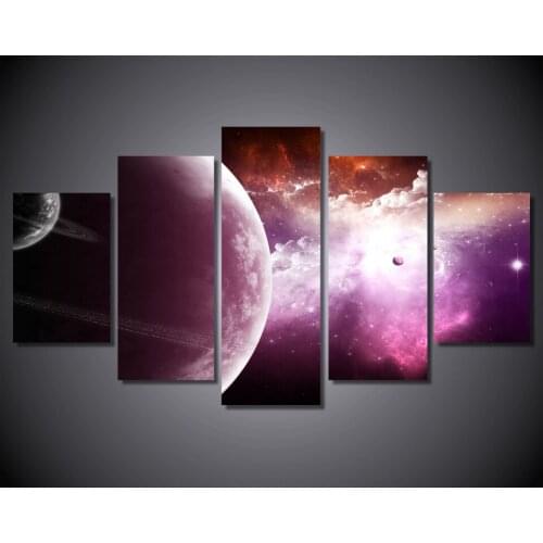 5 piece wall canvas HD Printed planet universe Starry sky cloud Painting Canvas Print room decor poster picture canvas/ny-6079