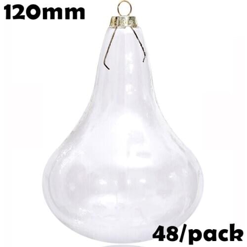 Free Shipping DIY Paintable Clear Christmas Ornament Decoration 120mm Glass Gourd, 48/Pack
