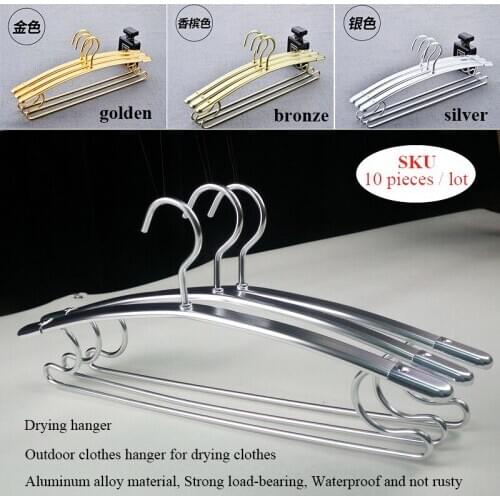 Free shipping Source manufacturer goods Metal Hangers for Clothes Home Aluminum Alloy Drying rack Thicken Windproof hooks Hanger