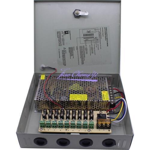 POWER SUPPLY Box FOR CCTV CAMERAS LED Strip Pixel 12V 5A 10A 20A 30A 4/9/18 Port 110V 220V