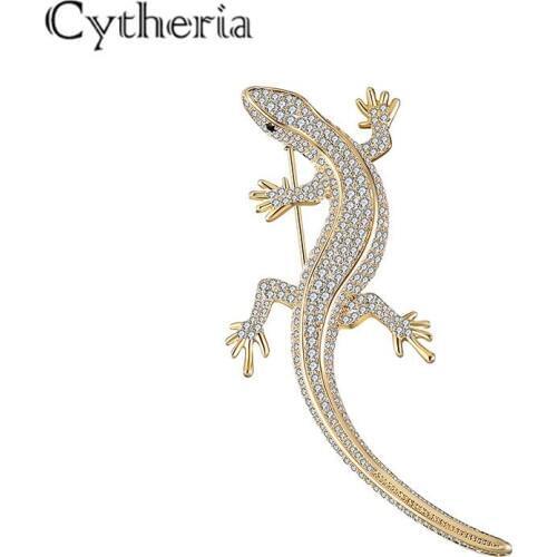 Cytheria cool lizard gold silver color animal pins brooches for women men creative brooches jewelry gifts