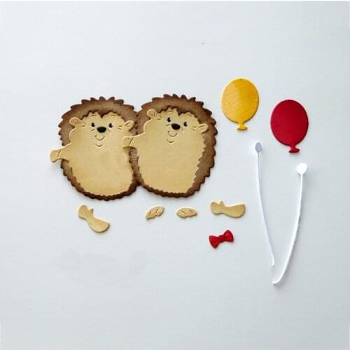 Birthday Hedgehog Metal Cutting Dies Embossing Scrapbooking Stencil Craft Cut Dies For DIY Card Handmade