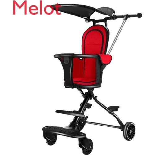 Childrens Four-Wheeled Cart Baby Walking Walk The Children Fantstic Product Two-Way Stroller Simple Stroller Lightweight