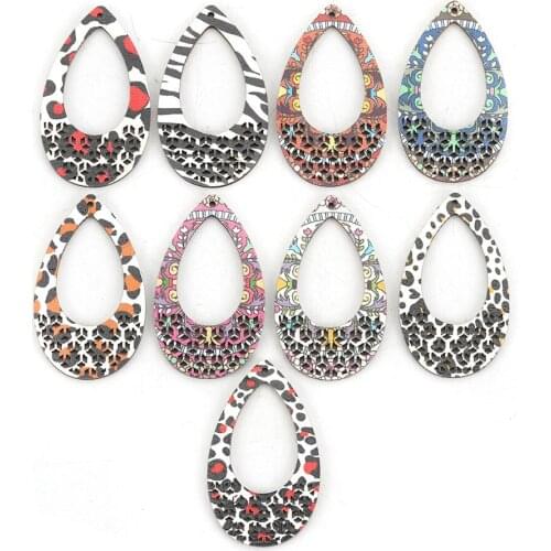 DoreenBeads Fashion Zinc Based Alloy Pendants Irregular Water Drop Round Matt Gold Red & Yellow Full Enamel DIY Charms, 5 PCs