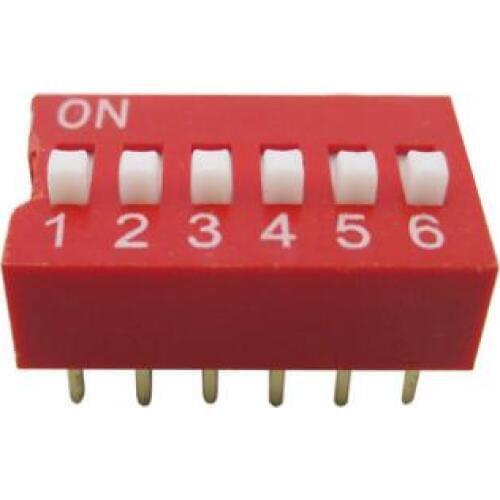 DS-05 Red 6P DIP Switch 2.54mm 5 Position Encoder Switch Slide Switch 20PCS/LOT