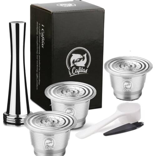 ICafilas Food-Grade Stainless Steel Reusable Capsule Permanent Coffee Holder For Nespresso Machine Cake Stencils Coffee Sifter