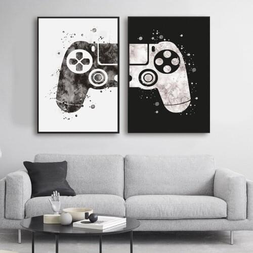 Game Board Illustration Art Canvas Painting Boy Game Poster Wall Printing Game Picture Childrens Room Decoration Joystick