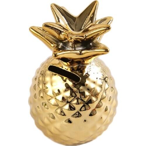 European style ceramic piggy bank pineapple pineapple golden piggy bank home decoration lovely creative ornament