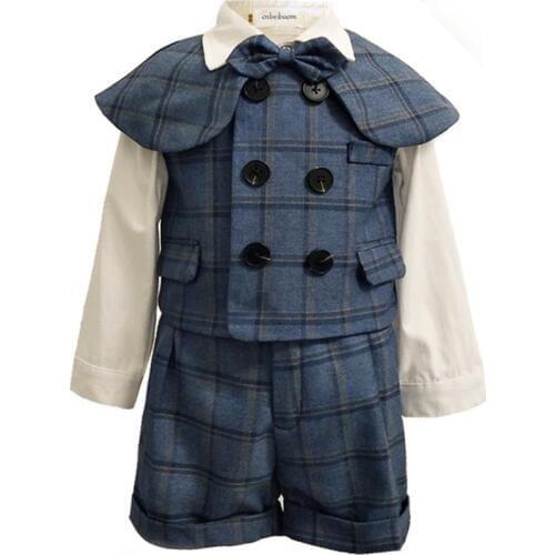 Set 2020 Baby cotton plaid Children Kid Clothes Suits 3pcs birthday Party