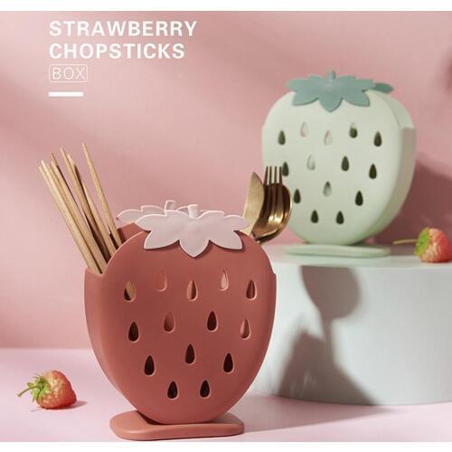 Kitchen Chopsticks Spoon Fork Storage Box Strawberry Draining Holder Container Cutlery storage box Storage rack Kitchen storage