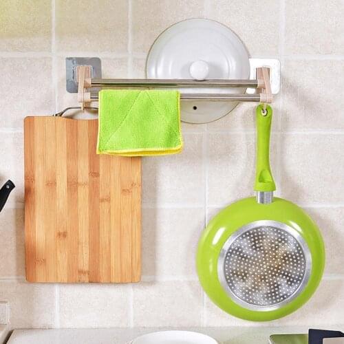 Kitchen Multifunctional Towel Cabinet Rack Hanger Bathroom Double Pole Holder Towel Holder Hanger Storage Rack