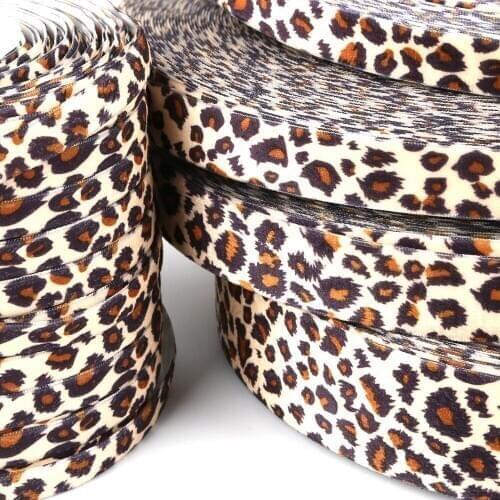 2 yards/lot Cotton Fabric Cloth Leopard Ribbon Wedding Party Decoration Gift Wrap Headwear Hair Bows DIY Garment Accessories