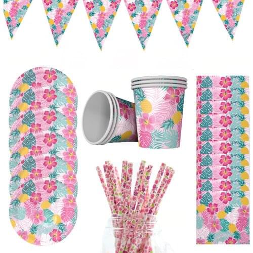 Summer Flamingo Party Kit Flamingo Theme Paper Plate Cup Napkins Birthday Party Decoration Kids Baby Shower Decoration Supplies