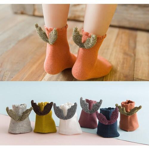 Cute Baby Girls Sweet Socks Angel Wings Ruffle Ankle Short Socks Candy Colors Kids Children Fashion Princess Socks