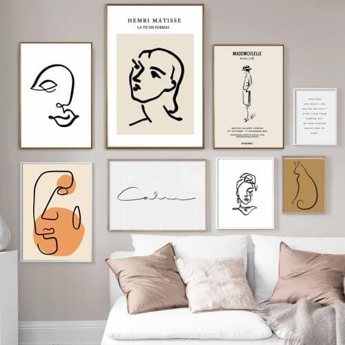 Matisse Abstract Line Wall Art Poster Nordic Minimalism Canvas Painting Figure Body Pictures For Living Room Home Decor