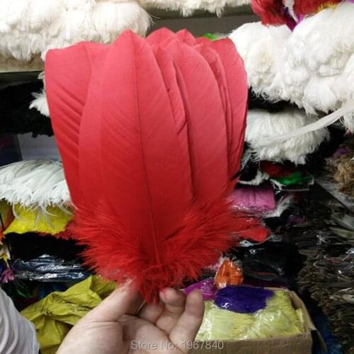 New! 100pcs / lot high quality red eagle feathers 12-14 inch / 30-35 cm DIY feathers craft
