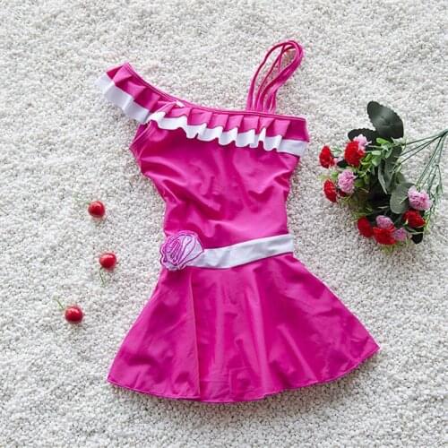 2021 New Girls Children One Piece Swimsuit Skirt Bathing Suit Summer Swimming Dress Swimwear Kids Child Swim Beach Wear