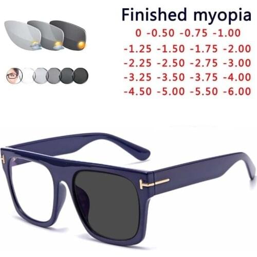 Tom TF Oversized Glasses Men Luxury Steampunk Big Myopia Women Nerd Photochromic Prescription 0 -0.25 -0.5 -1.0 To -6.0