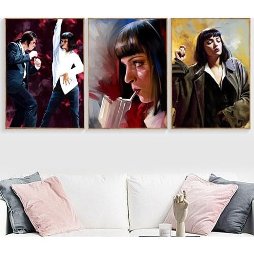 Movie Pulp Fiction Poster Retro Canvas Painting I Want To Dance Poster Living Room Decoration Painting Art Wall Picture Print