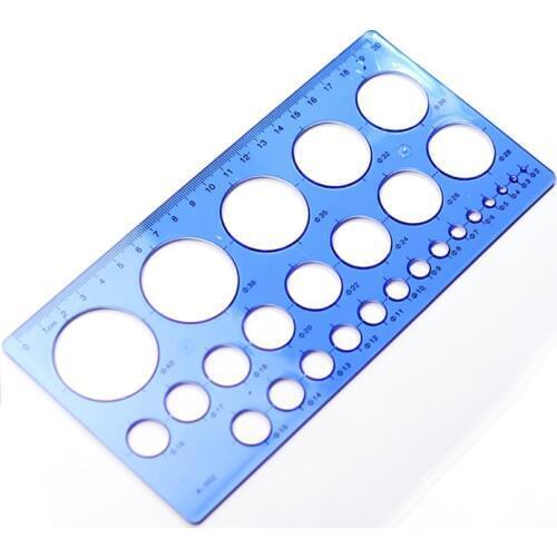 Plastic Circle Template Measuring Templates Ruler Circle Drawing Geometric Ruler Template for Office and Students School 22x11CM