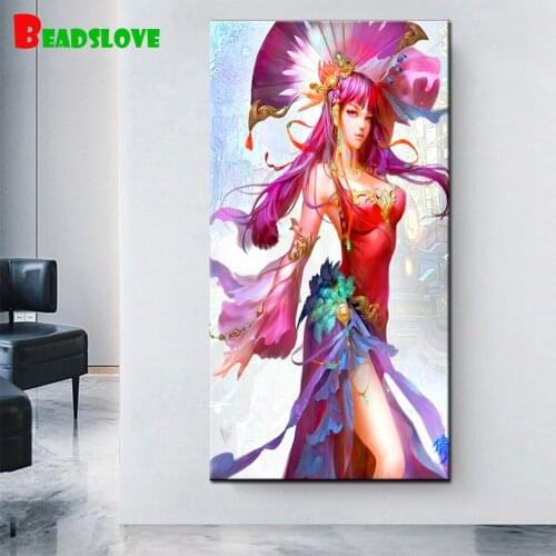Anime girl Diamond painting Cross stitch 5D Diamond embroidery full square drill Diamond Mosaic pasted Diamonds Picture,B86