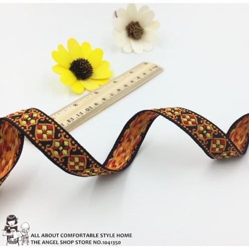 5Yards 16mm 5/8'' Gift Wrapping Geometric Woven Jacquard Ribbon Invitation Card Wedding Party Clothing Belt Accessory