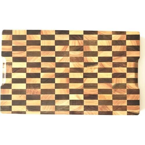 Mixed Wood Chopping Boards Acacia+Rubbe Wooden Cutting Block 1pc
