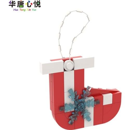 MOC Christmas Series Christmas Socks Ornaments Decoration New Year Building Block Educational Toy Toys & Hobbies Xmas Mini Model