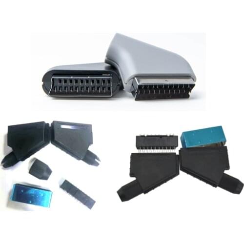 Scart plug 21 pin male connector Connect Port Socket Interface Connector slot for S-N-E-S AV cable