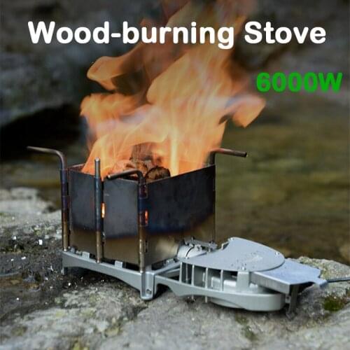 Outdoor Camping Portable Wood Burning Stove Charcoal Burner BBQ Furnace Picnic Electronic Blower Stove Equipment