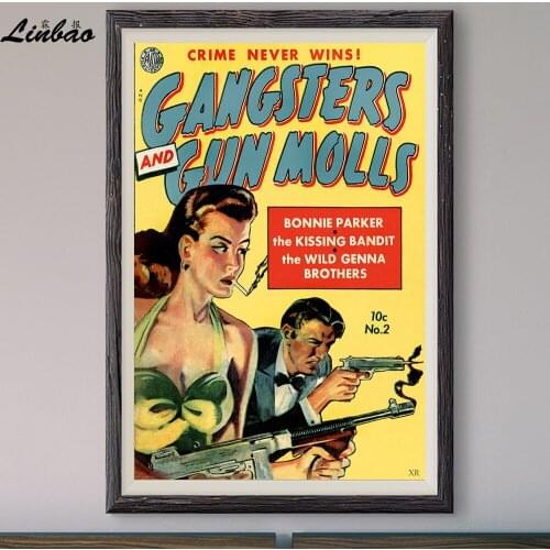 V052 1951 Gangster Kissing Brothers! Vintage Classic Movie Custom Silk Poster Home Deco Wall Art Christmas Gift