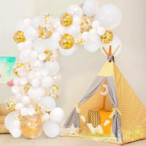 DIY White Gold balloon wreath set arch wedding party event decoration balloon arch set birthday balloon decoration garden layout