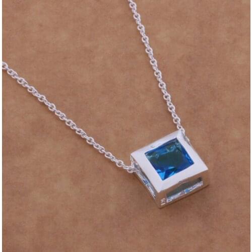 AN582 Hot sterling Necklace fashion jewelry pendant book inlaid blue stone /gyiapppa bcuajuba silver color