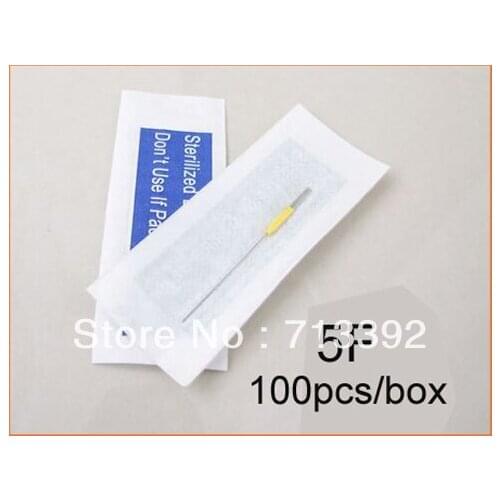 5F-Makeup Eyebrow Needles Sterilized 100pcs Permanent Makeup Needles Tattoo Needle Free Sh ipping