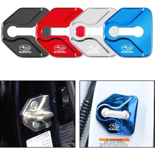 4 pcs Car Door Lock Protective Cover Stickers For Subaru Forester STI BRZ Impreza Legacy Outback Levorg Tribeca Mpreza XV WRX