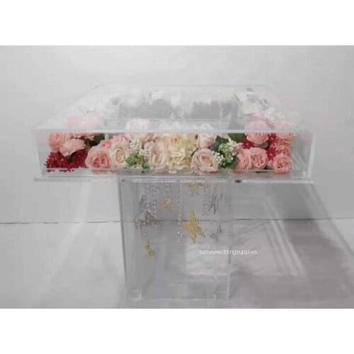 Acrylic plinth Event column crystal pedestal display wedding flower stand for Events marriage party wedding decoration