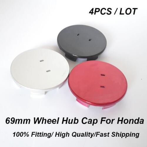 Car Styling 4x 69MM Wheel Center Cap Covers Wheel Rim Hub Cap Red/Black/Silvery For CRV Civic Accord CITY Fit Pilot Crossroad