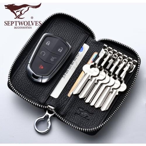 Key Case Mens Car Multi-Functional Key Bag Universal Womens Soft Leather Card Holder Coin Purse Set Home