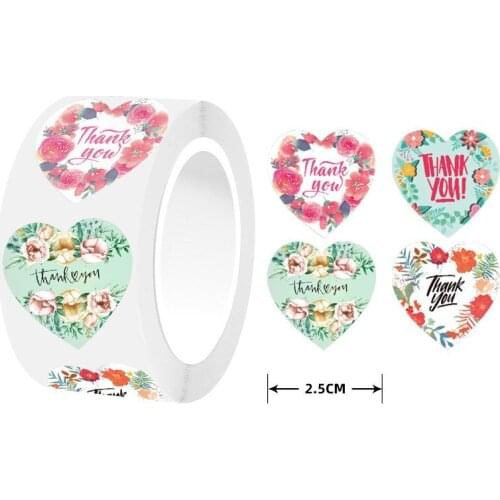 Flower Love Heart Stickers Scrapbooking Gift Label Sealing Sticker Birthday Party Stationery Sticker Valentines Day Decoration