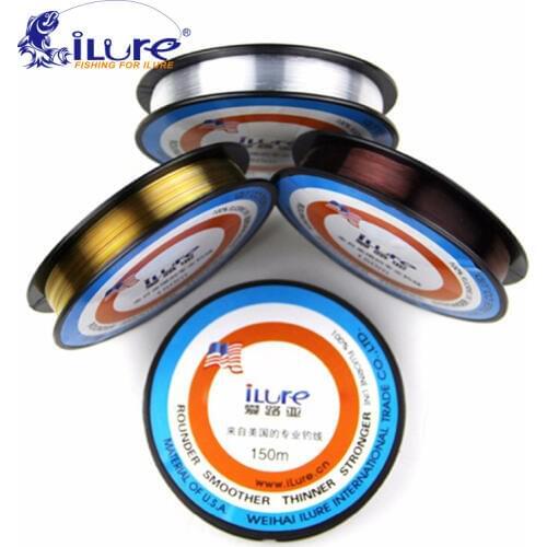 ILURE High Quality New Fighter Super Strong 100% Fluorocarbon Fishing Lines Smoother 150M Colorful Carp Fishing Line