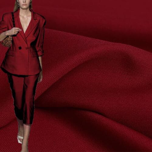 Red Raspberry Japan Twill Worsted Wool Fabrics Garment Materials Women Suits Pants Sewing DIY Cloth Tailor Fresshipping