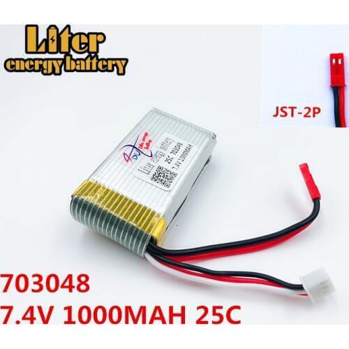 7.4V 1000mAH Lipo Battery For Udi U829A U829X MJXRC X600 remote control Li-po battery 7.4 V 1000 mAH 25C 703048