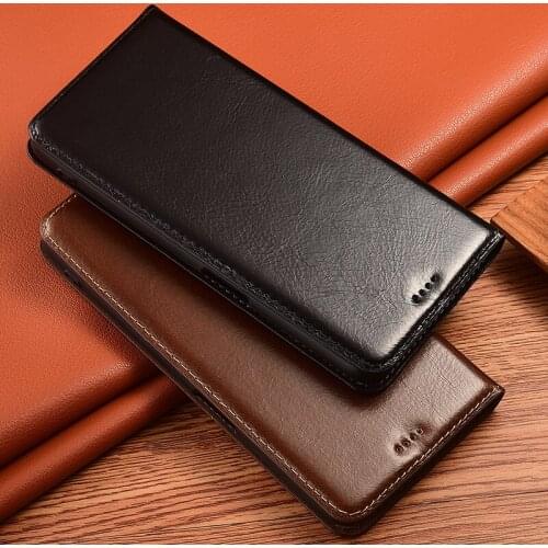 Magnet Natural Genuine Leather Skin Flip Wallet Phone Case Cover On For Realmi Realme C21 C25 C 21 25 RealmeC21 RealmeC25 64 GB