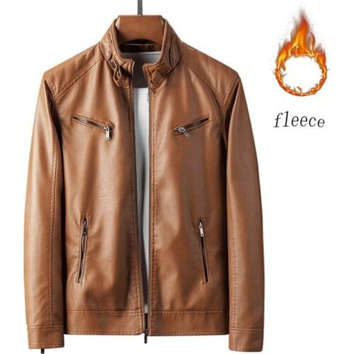 2021 Autumn and Winter Leather Jacket Mens Coat New Style Fashionable Handsome Cultivate Ones Morality Locomotive 4Xl